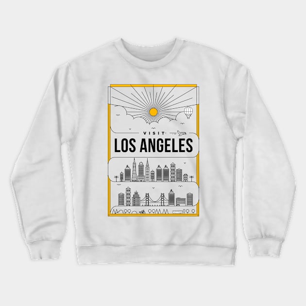 Los Angeles Minimal Lineal Poster Crewneck Sweatshirt by kursatunsal